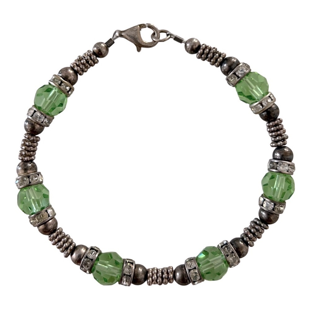 Green & Silver Beaded Bracelet